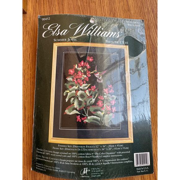 Elsa Williams Summer Jewel Hummingbird Floral Crewel/Embroidery Kit 00452 New - Picture 1 of 4